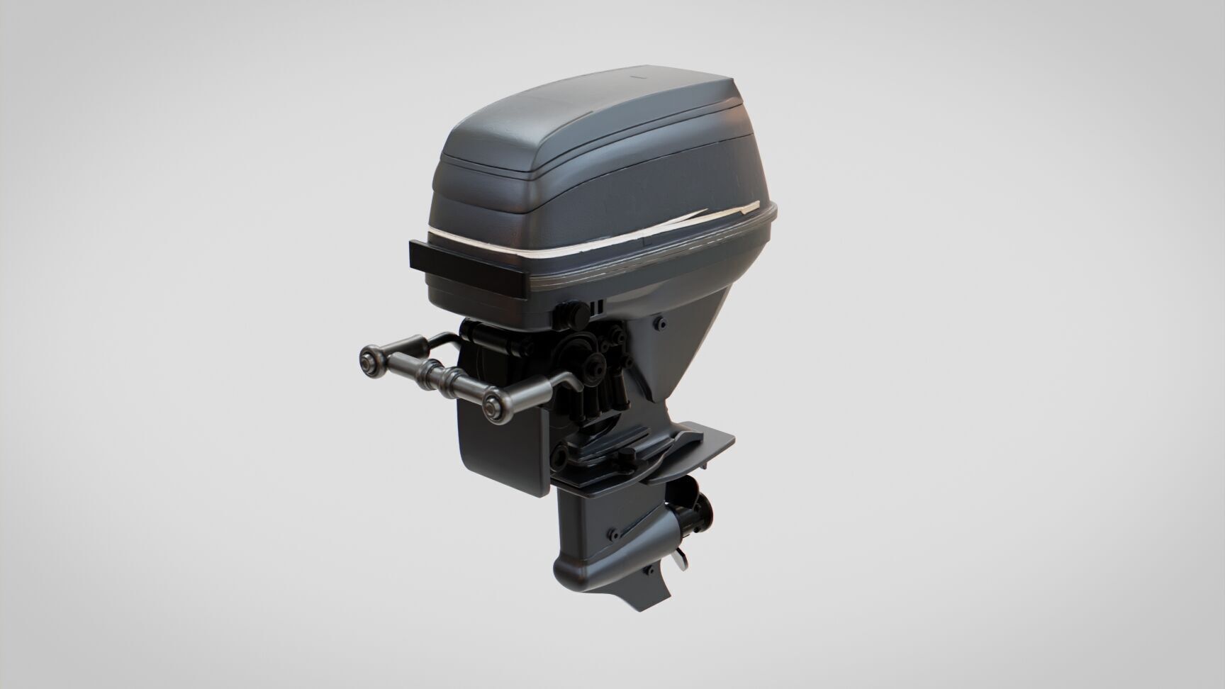 Motor Boat Engine Low-poly 3D model_3