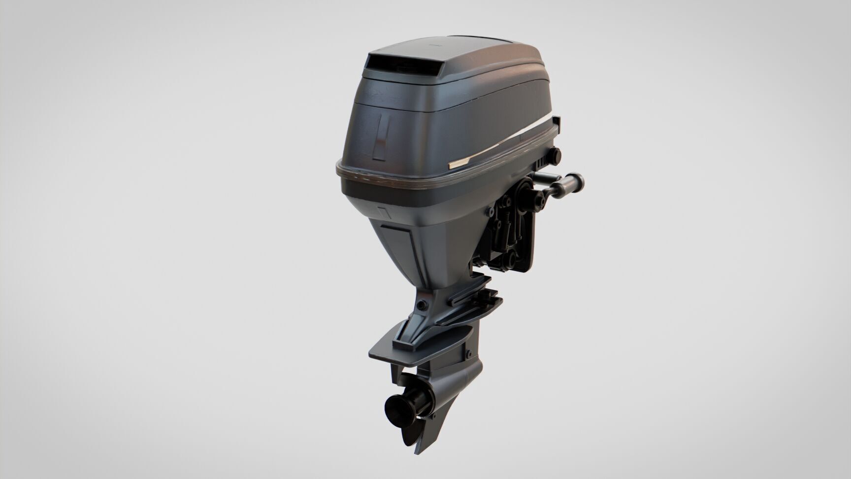 Motor Boat Engine Low-poly 3D model_2