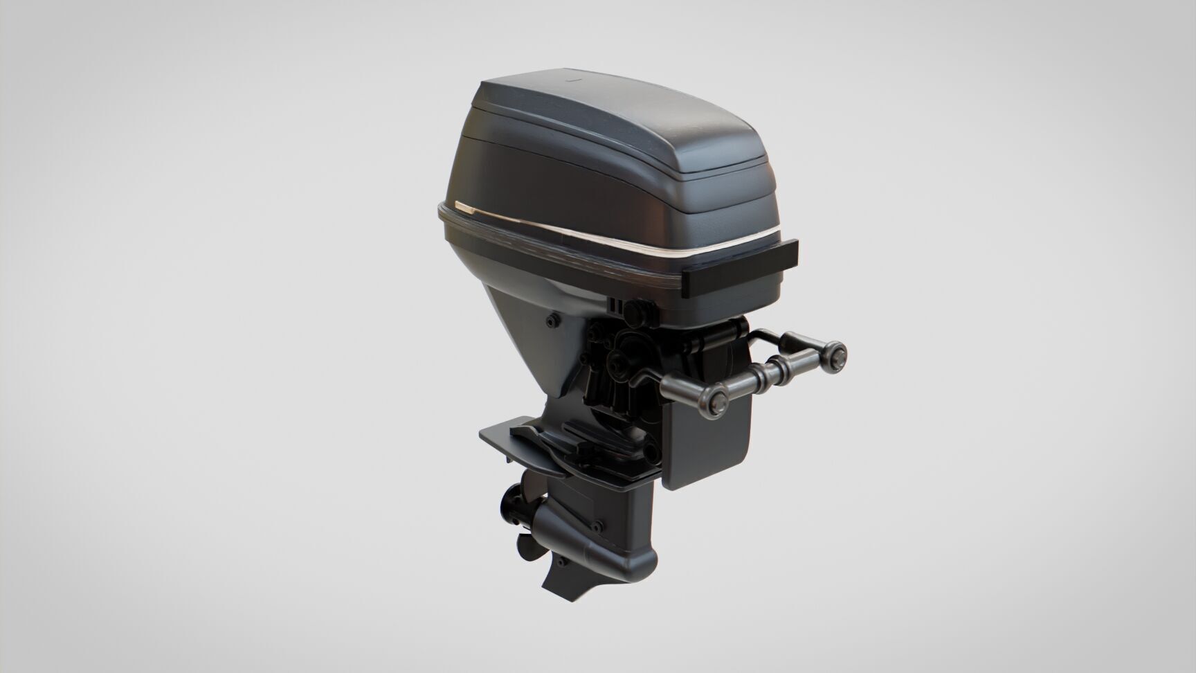 Motor Boat Engine Low-poly 3D model_4