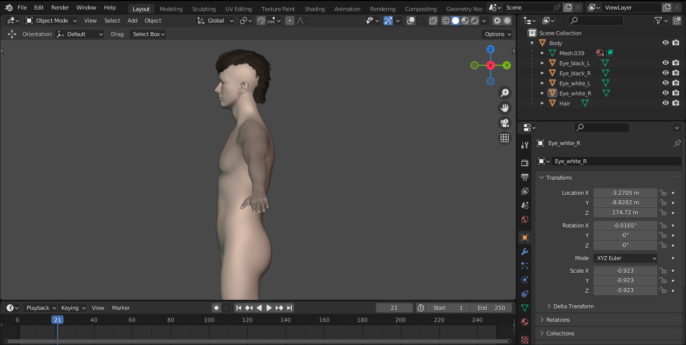 Realistic Male Nude Character 3D model_6