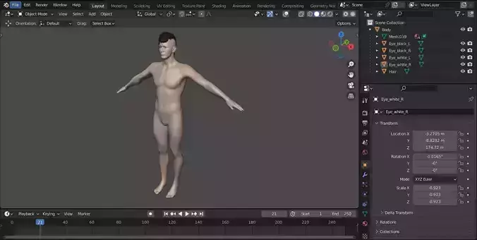 Realistic Male Nude Character
