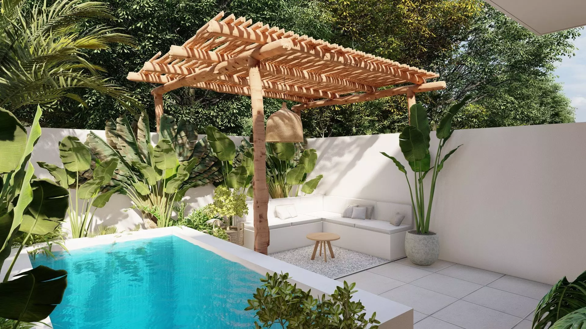 Garden Landscape 3D Model - SketchUp and Lumion Scene 3D model Free 3D model
