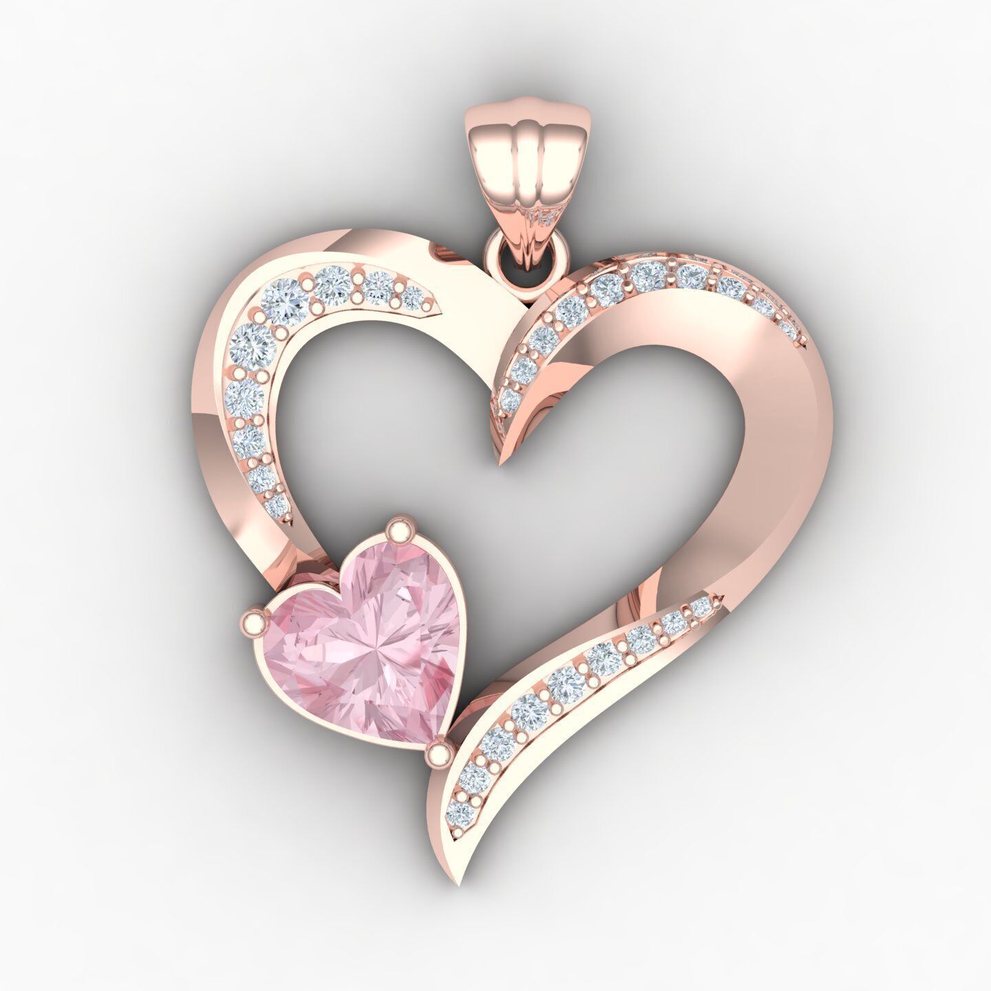 Heart pendant 03 3D print model_9