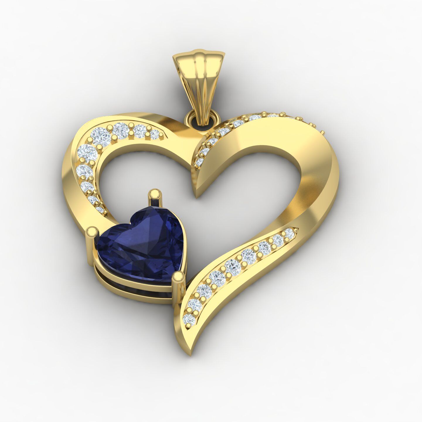 Heart pendant 03 3D print model_8