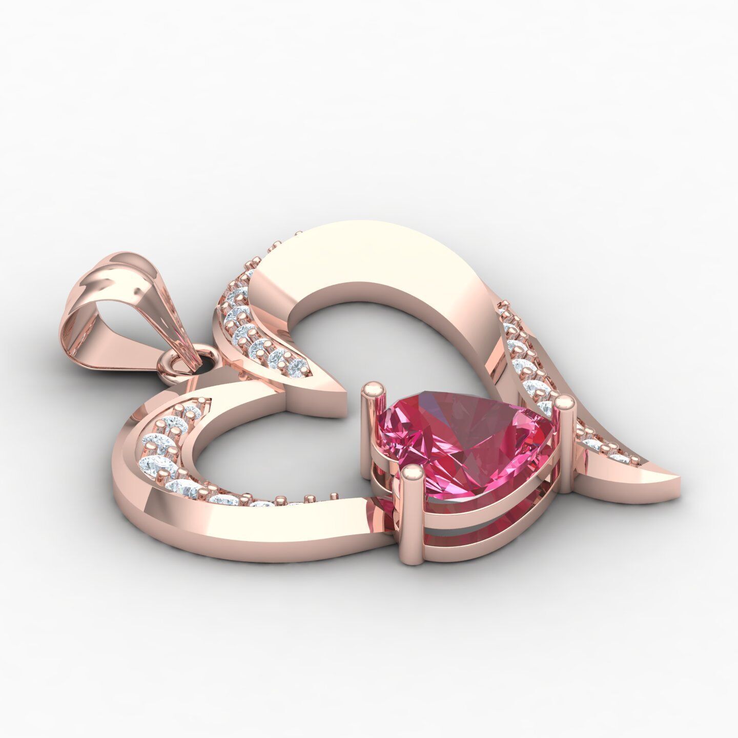 Heart pendant 03 3D print model_2