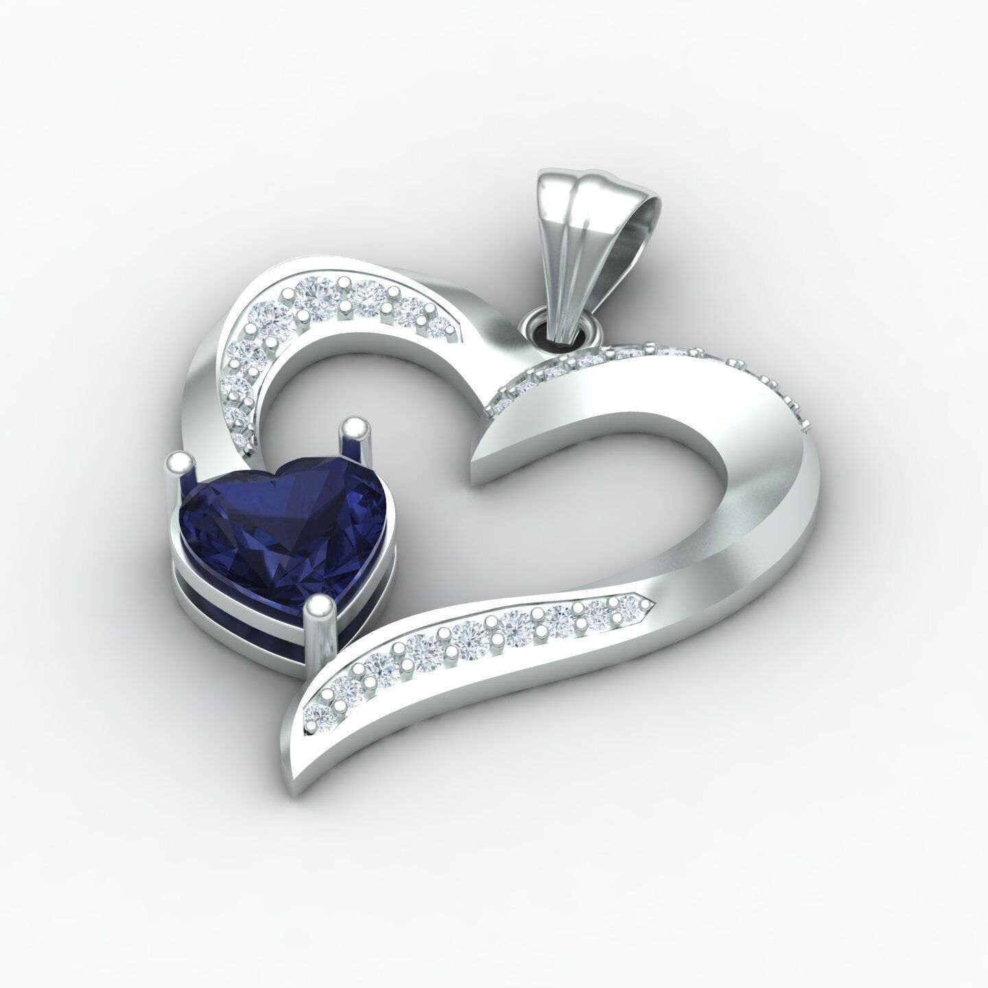 Heart pendant 03 3D print model_5