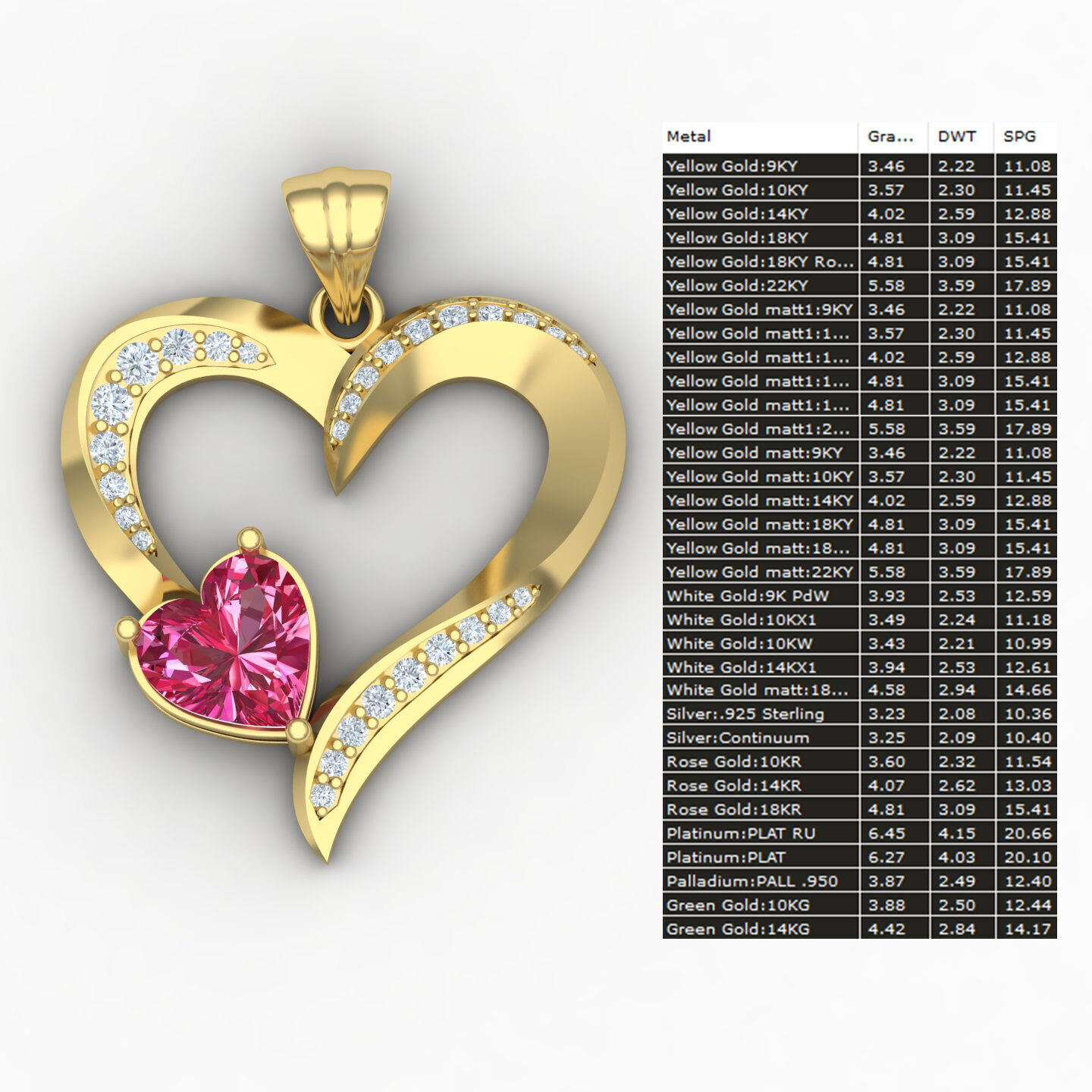 Heart pendant 03 3D print model_10