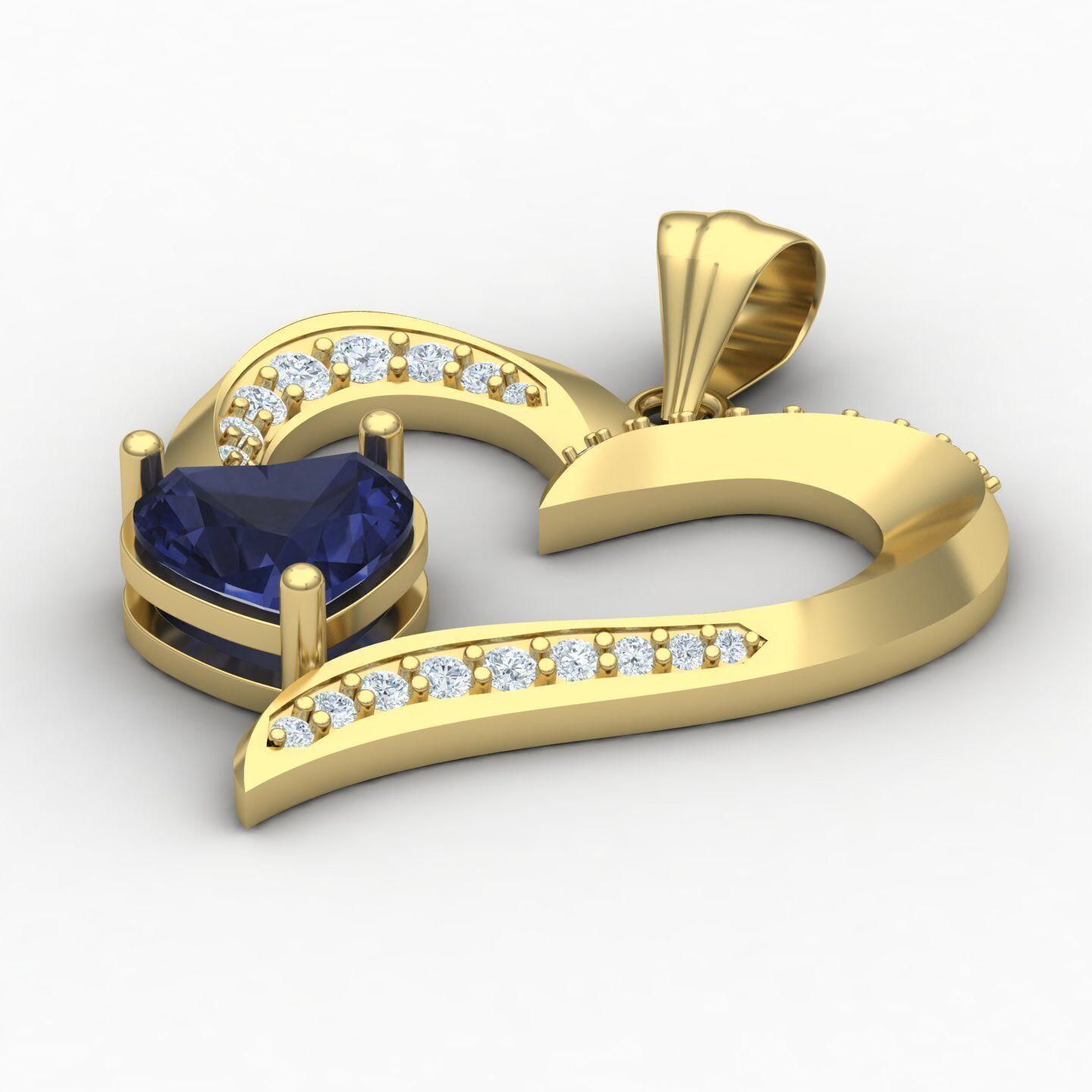 Heart pendant 03 3D print model_4