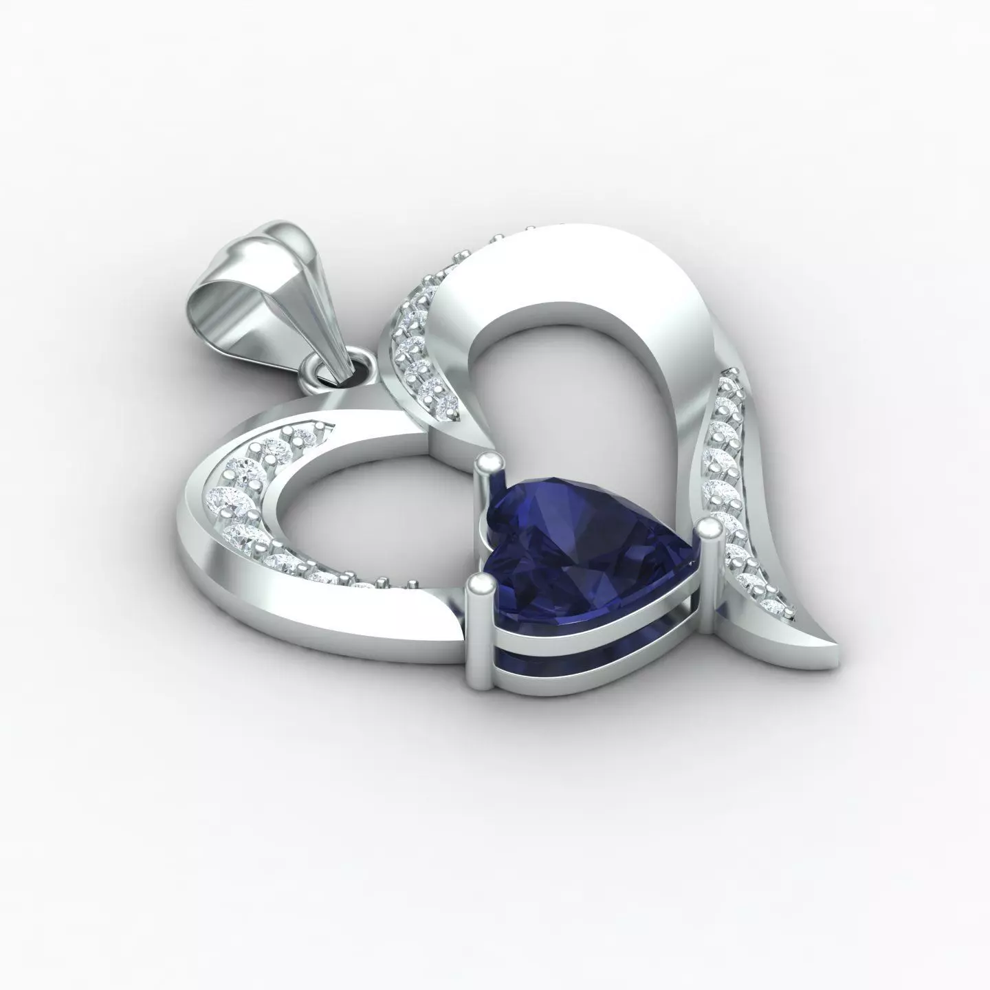 Heart pendant 03 3D print model_0