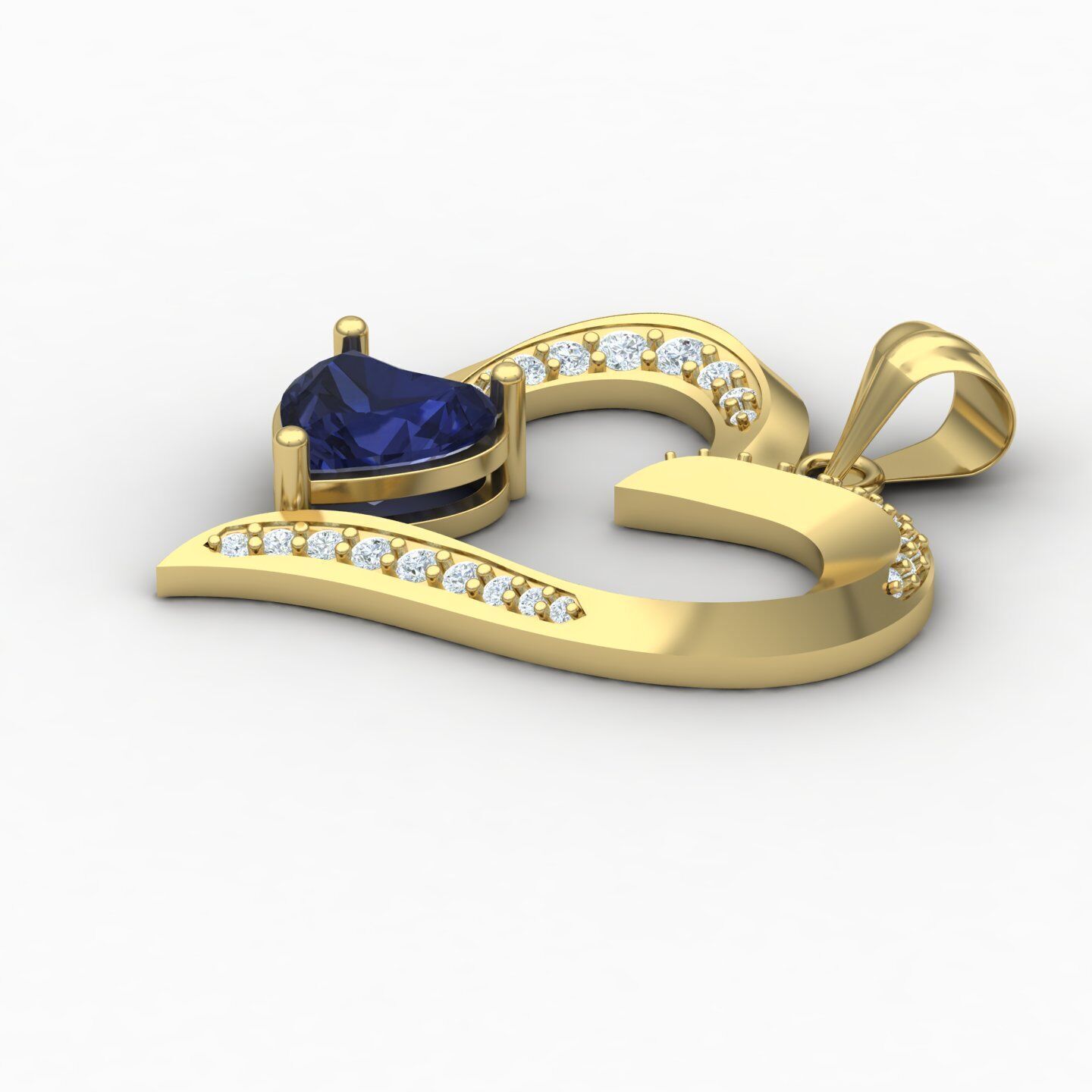 Heart pendant 03 3D print model_6