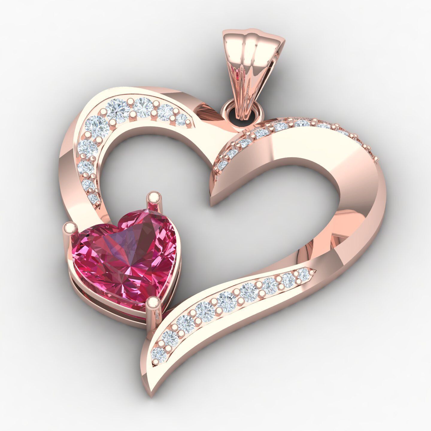 Heart pendant 03 3D print model_11