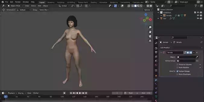 Realistic Young Female Character