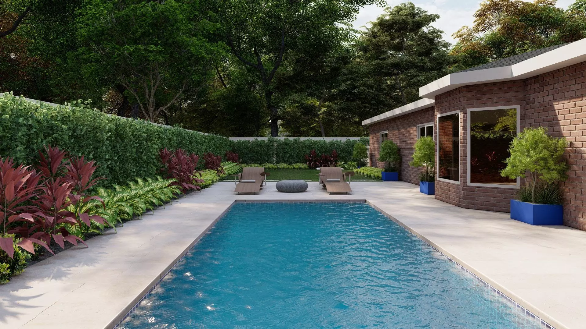 Garden Landscape 3D Model - SketchUp and Lumion Scene 3D model Free 3D model