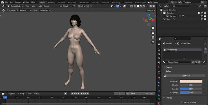 Realistic Tall Female Character  3D model