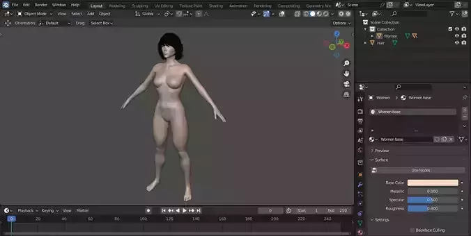 Realistic Tall Female Character 