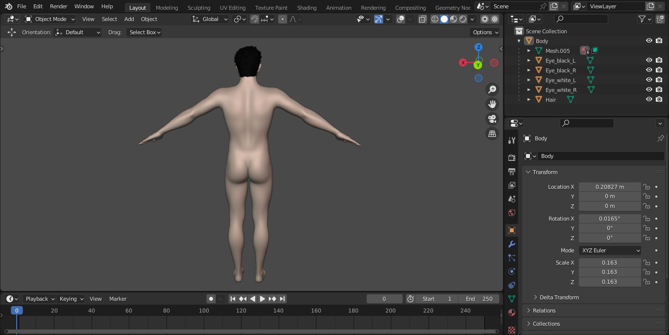 Realistic Nude Male Model 3D model_2
