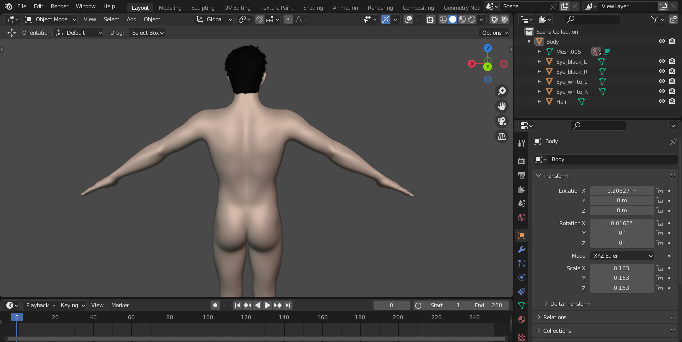 Realistic Nude Male Model 3D model_5