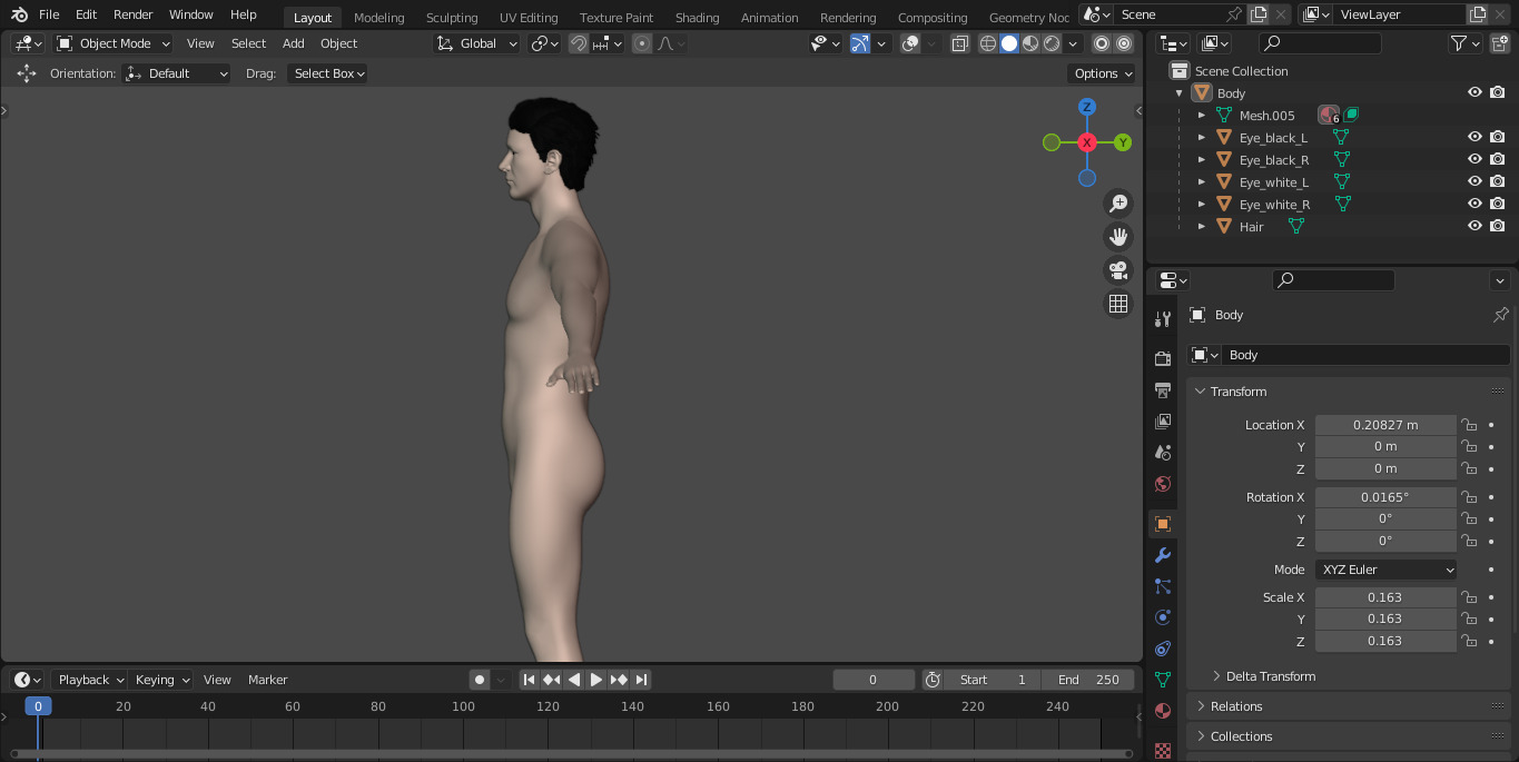 Realistic Nude Male Model 3D model_6