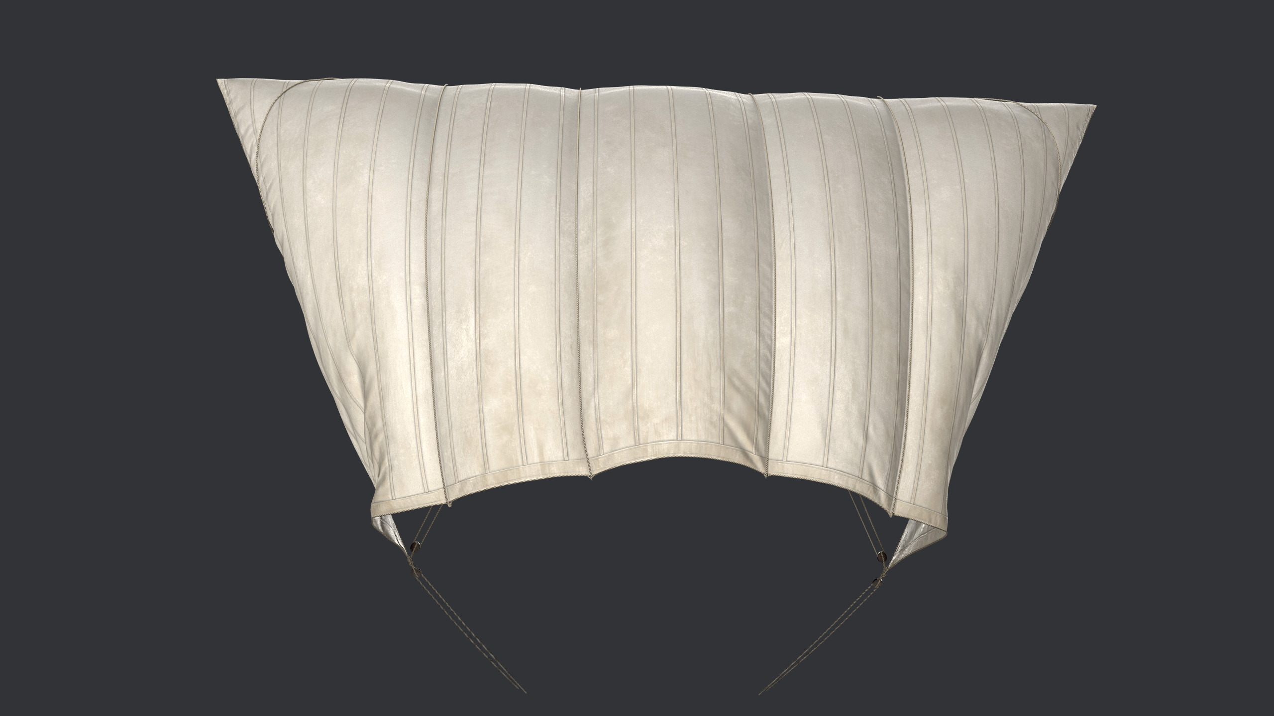 Sail with Rigging Ropes Low-poly 3D model_2