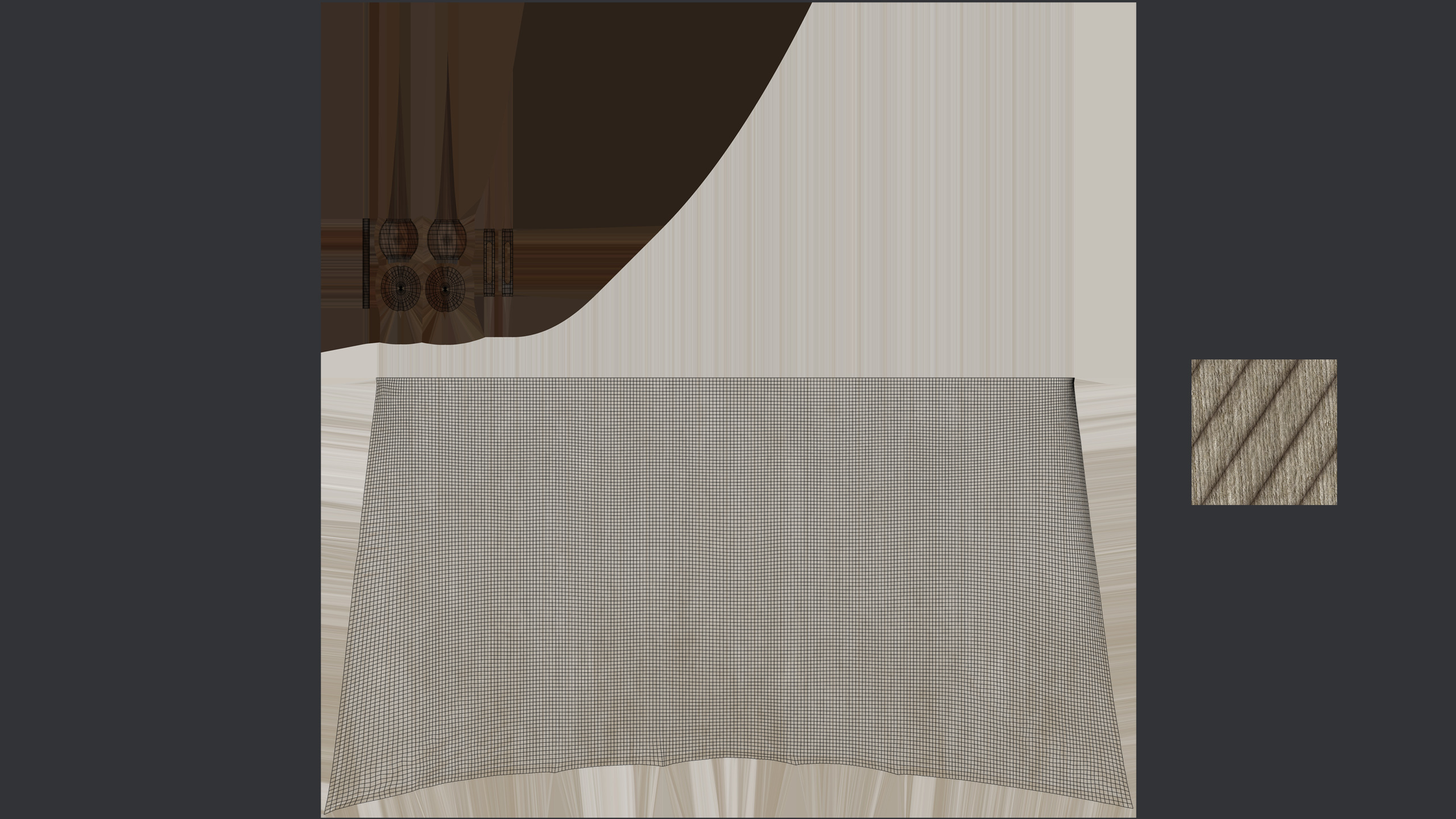 Sail with Rigging Ropes Low-poly 3D model_9