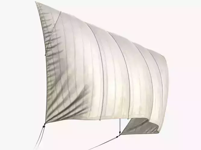 Sail with Rigging Ropes Low-poly 3D model Sail with Rigging Ropes Low-poly 3D model