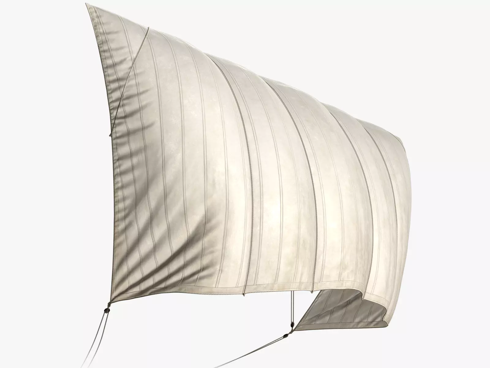 Sail with Rigging Ropes Low-poly 3D model_0