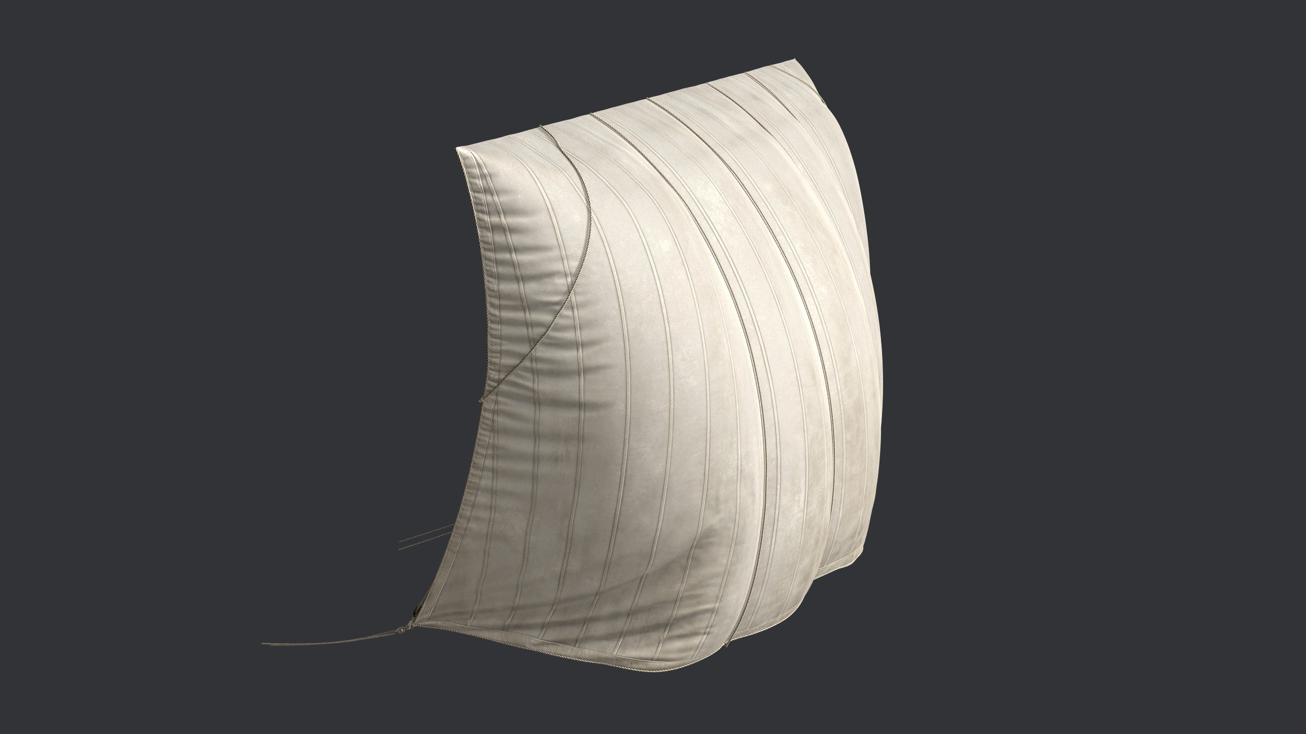Sail with Rigging Ropes Low-poly 3D model_5