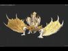 Three headed golden dragon Low-poly 3D model_1