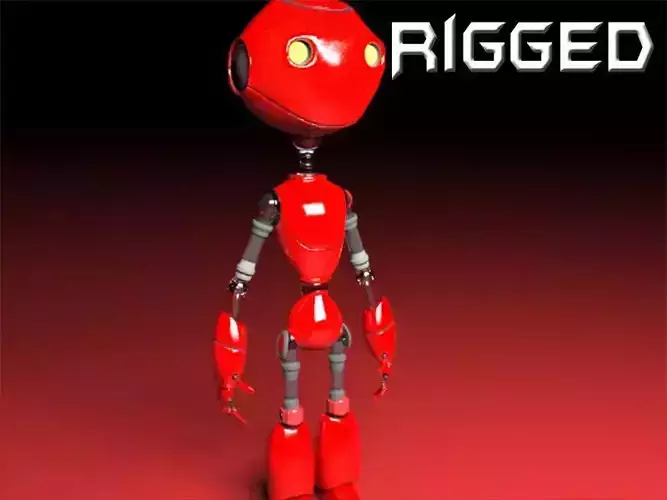 Cartoon robot Low-poly 3D model
