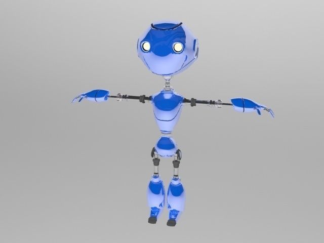 Cartoon robot Low-poly 3D model_6