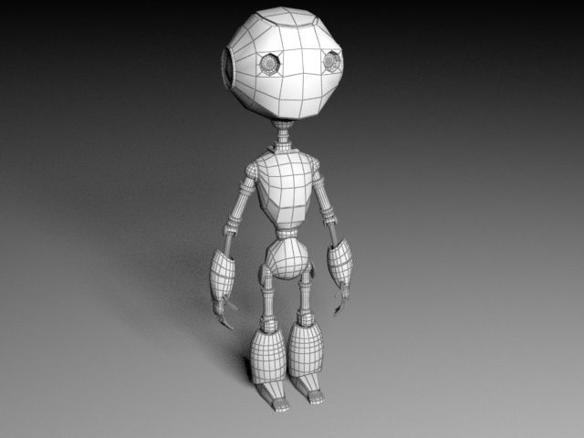 Cartoon robot Low-poly 3D model_5
