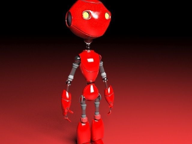 Cartoon robot Low-poly 3D model_3