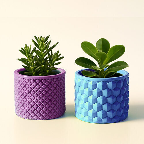 Diamond Cube Patterned Planter  Pattern Planter Pot   3D print model