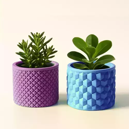Diamond Cube Patterned Planter  Pattern Planter Pot   3D print model
