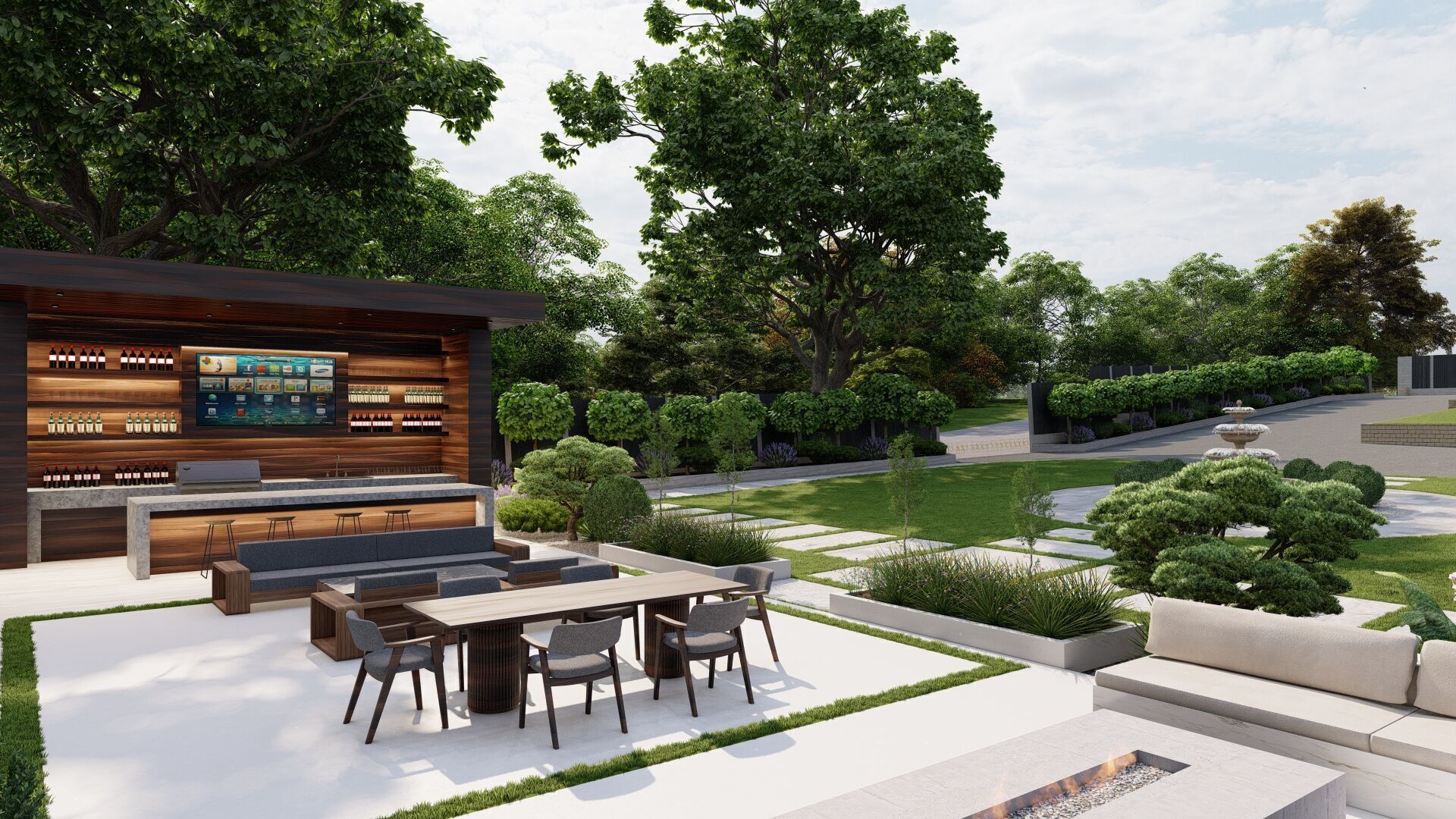Garden Landscape 3D Model - SketchUp and Lumion Scene 3D model 3D model_4