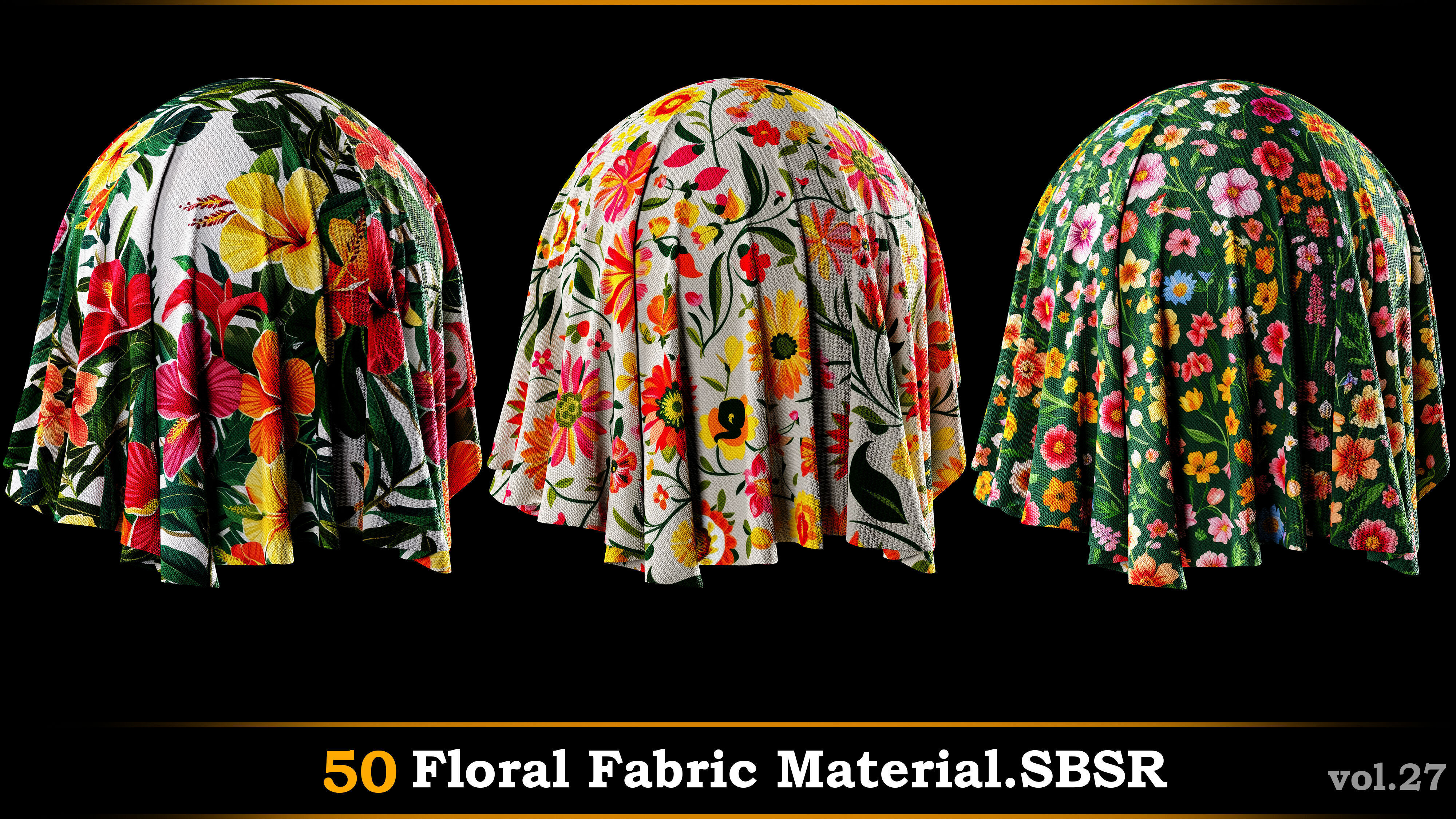 A pack of 50 Floral Fabric Material-SBSR Texture_9