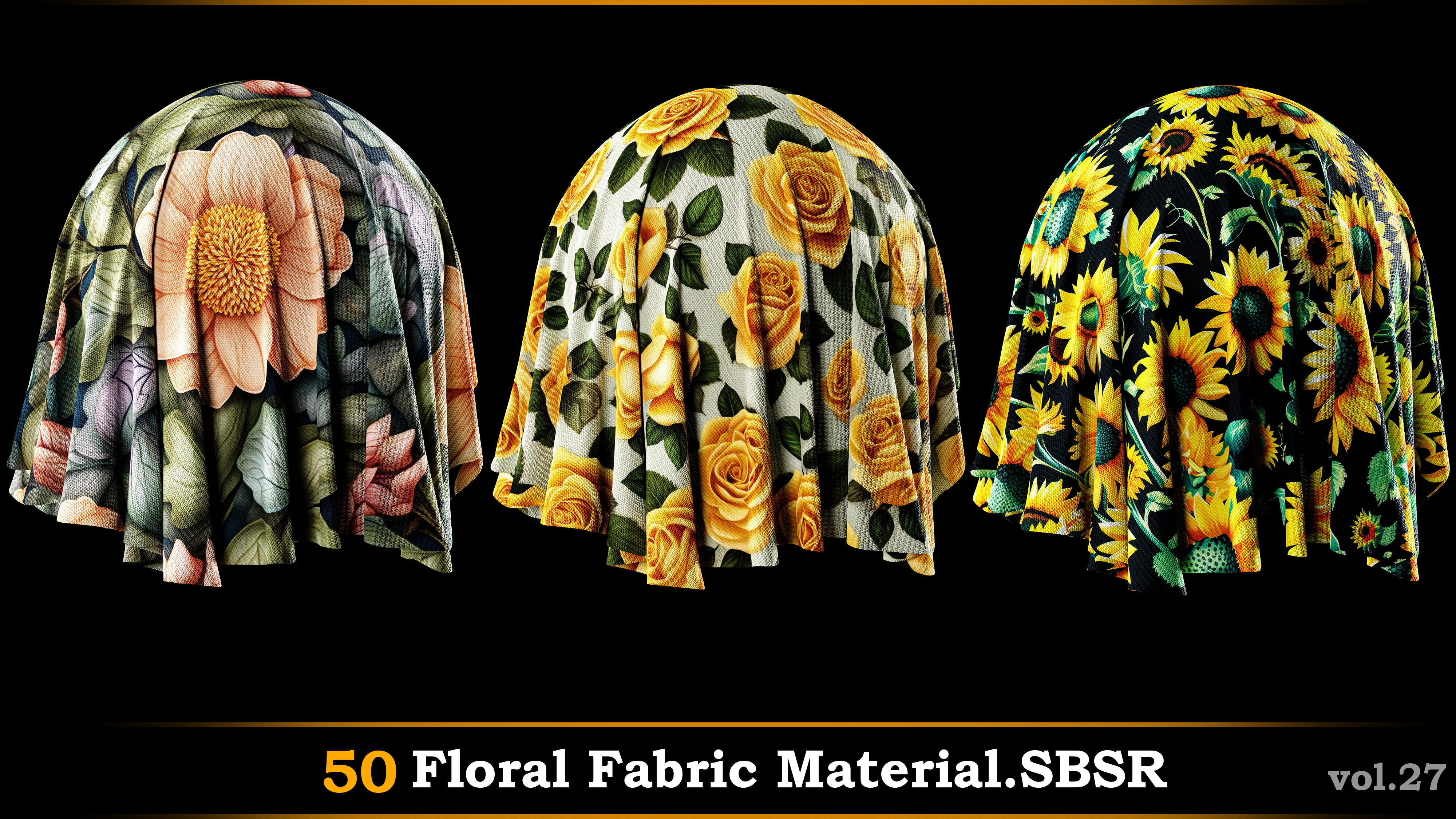 A pack of 50 Floral Fabric Material-SBSR Texture_4