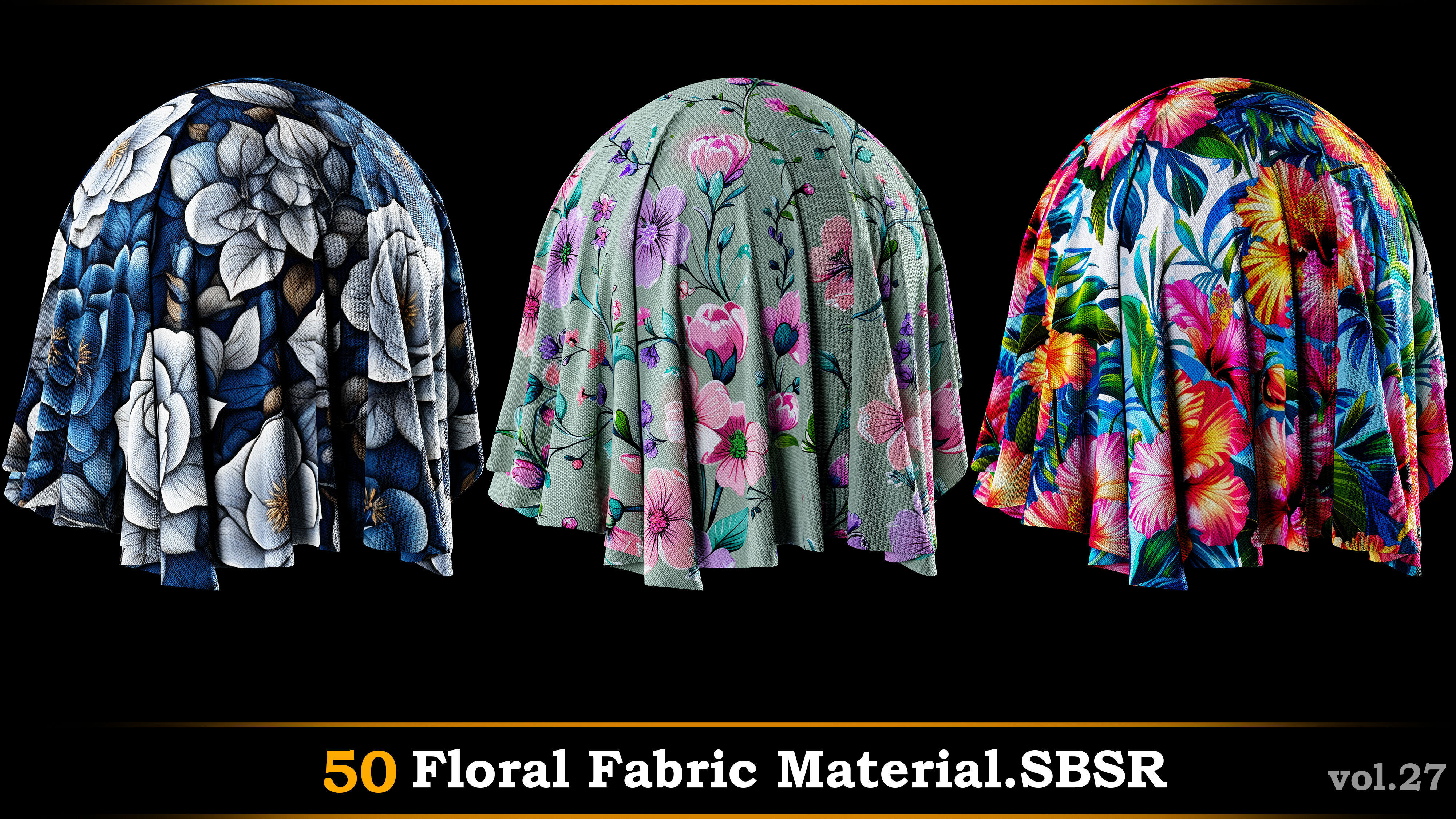 A pack of 50 Floral Fabric Material-SBSR Texture_11