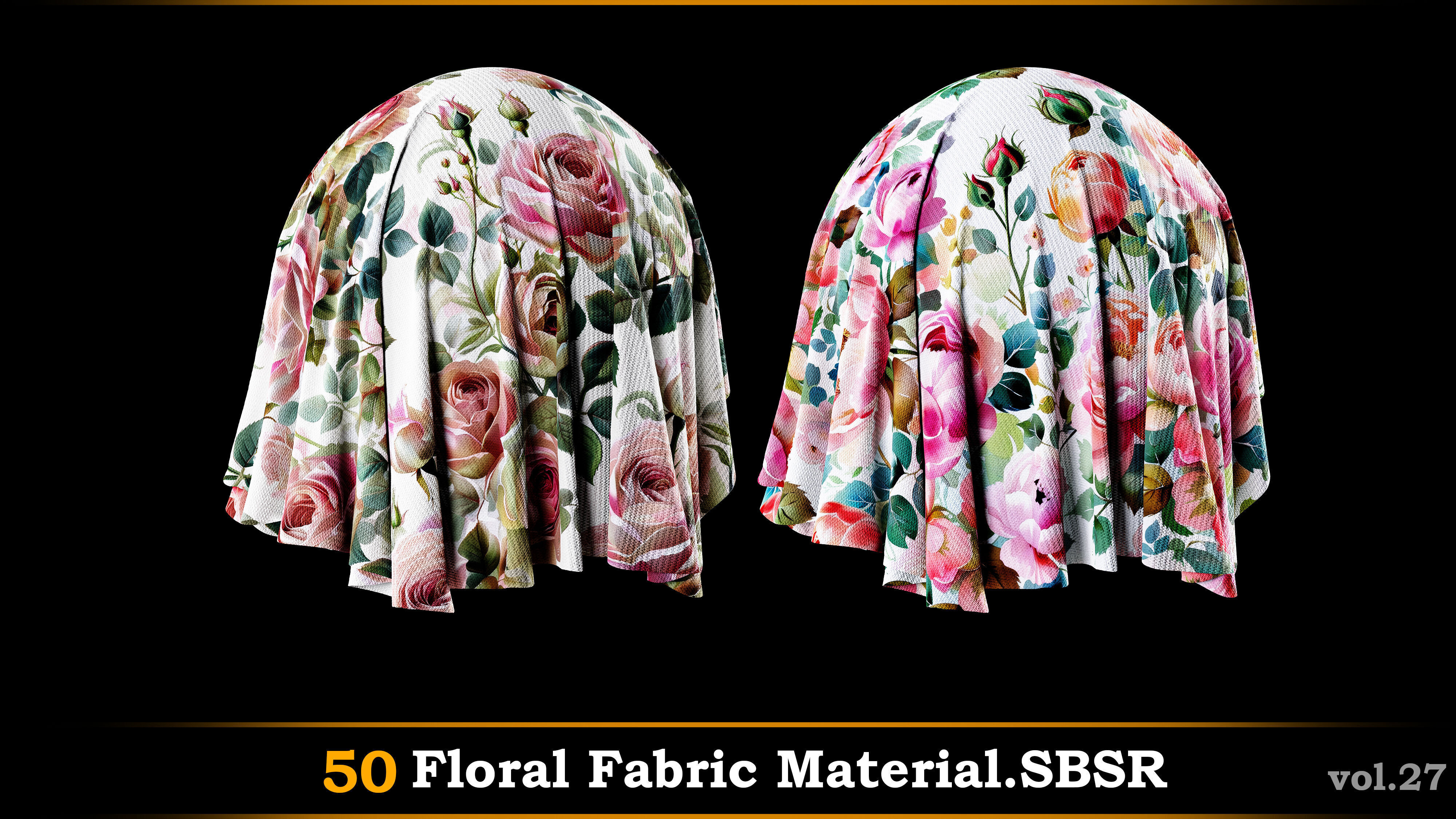 A pack of 50 Floral Fabric Material-SBSR Texture_17