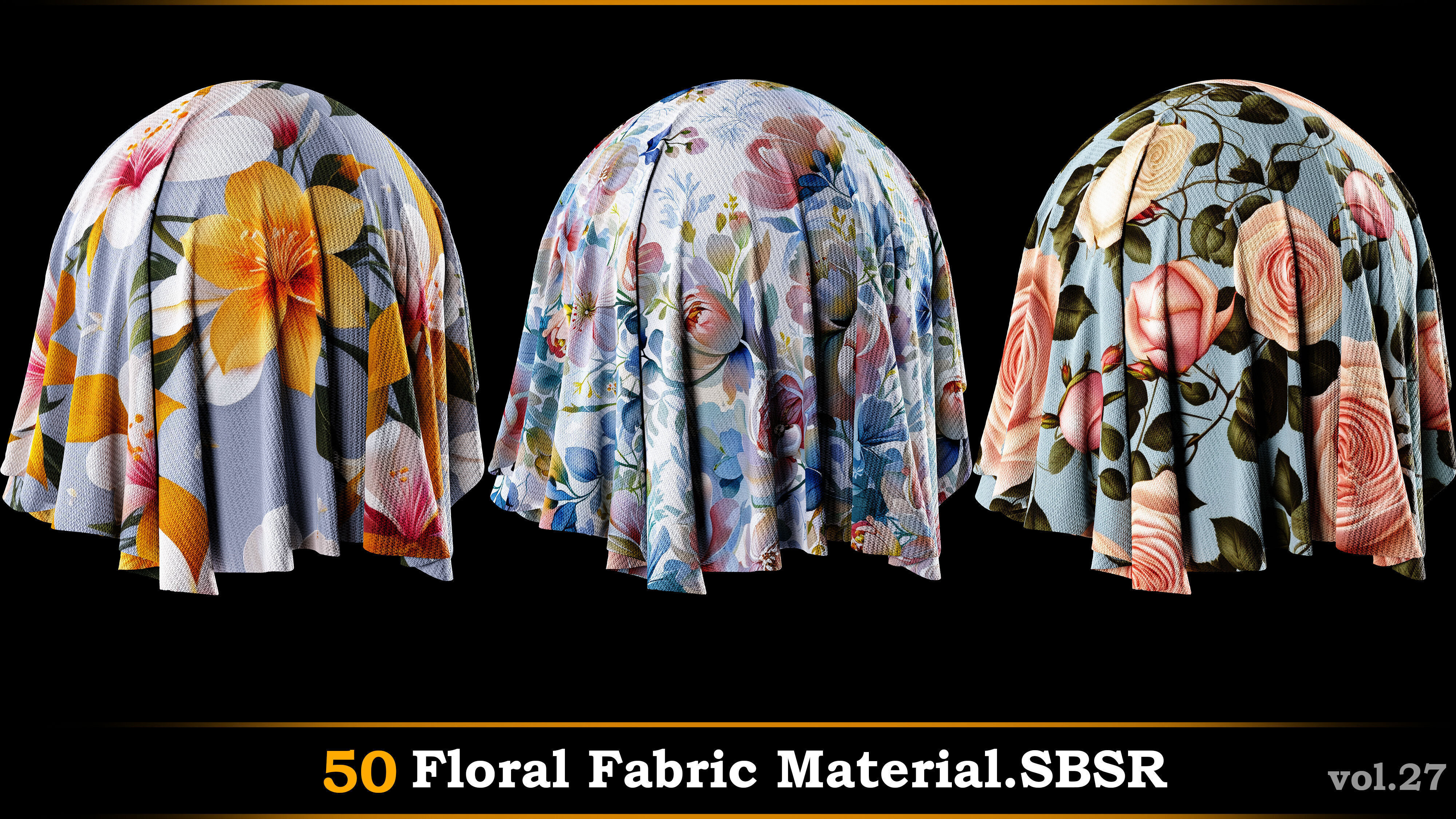 A pack of 50 Floral Fabric Material-SBSR Texture_8