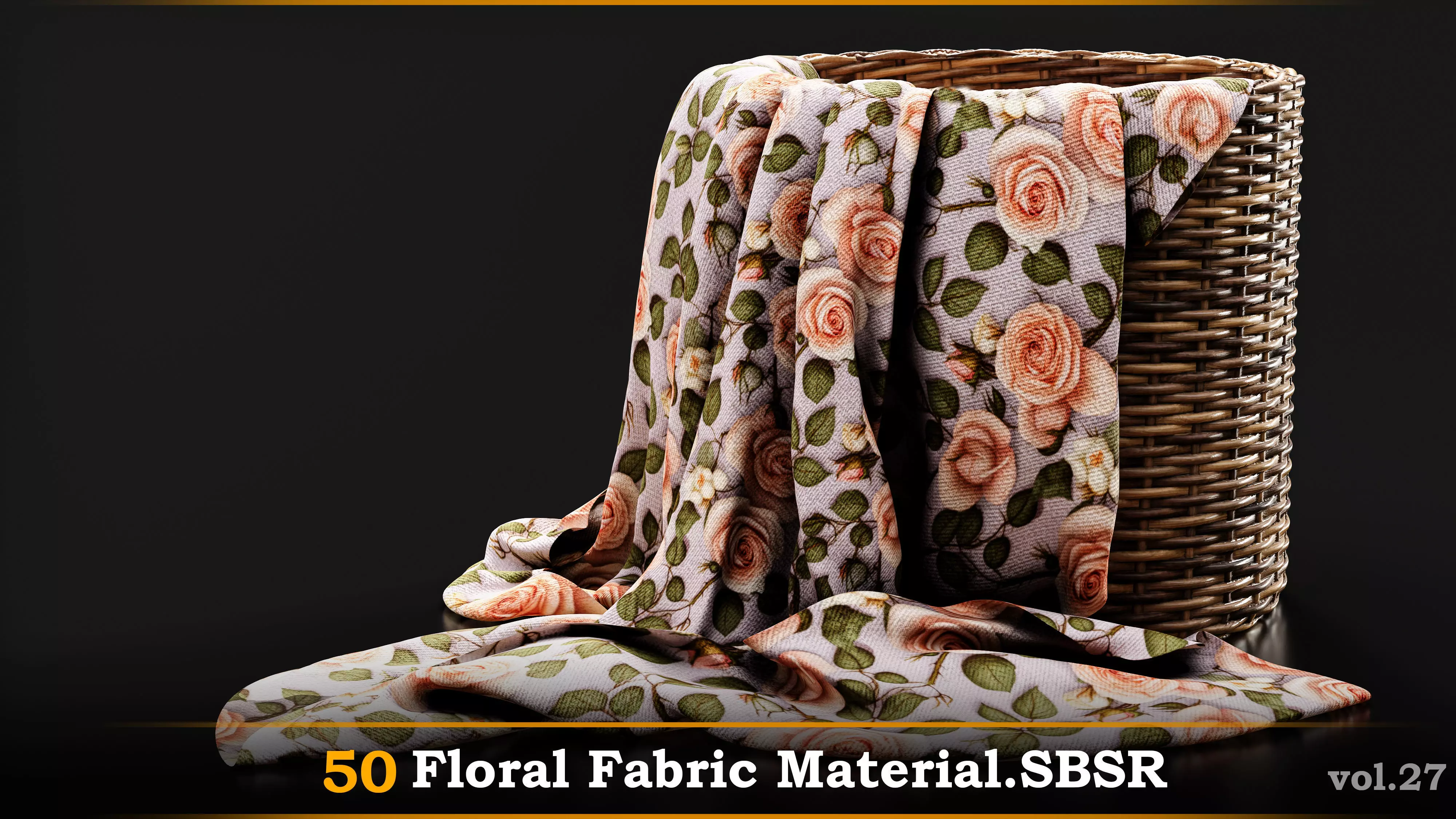 A pack of 50 Floral Fabric Material-SBSR Texture_0