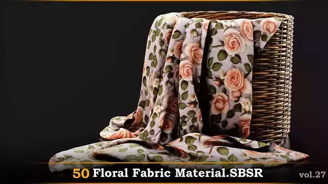 A pack of 50 Floral Fabric Material-SBSR