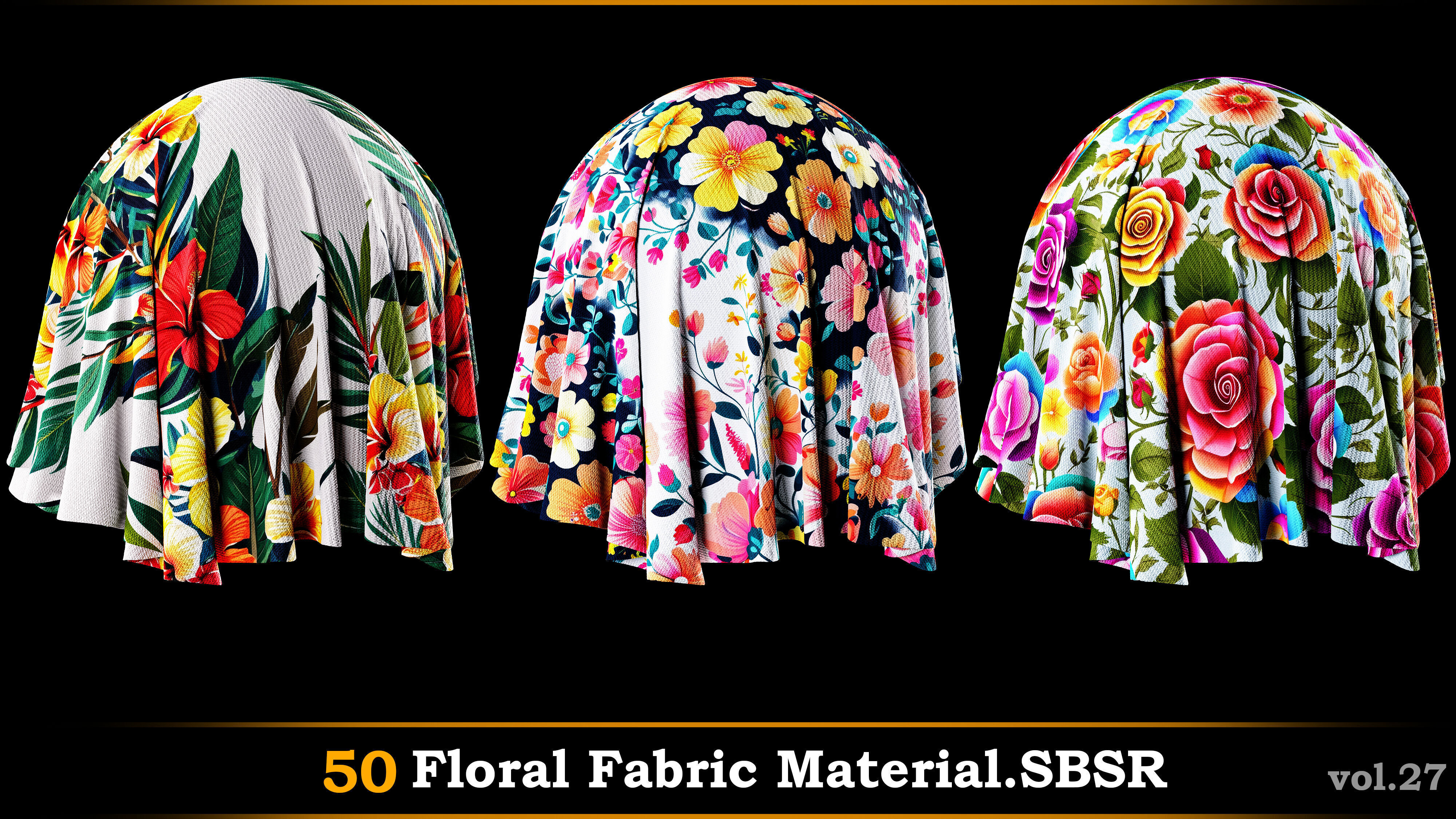 A pack of 50 Floral Fabric Material-SBSR Texture_18