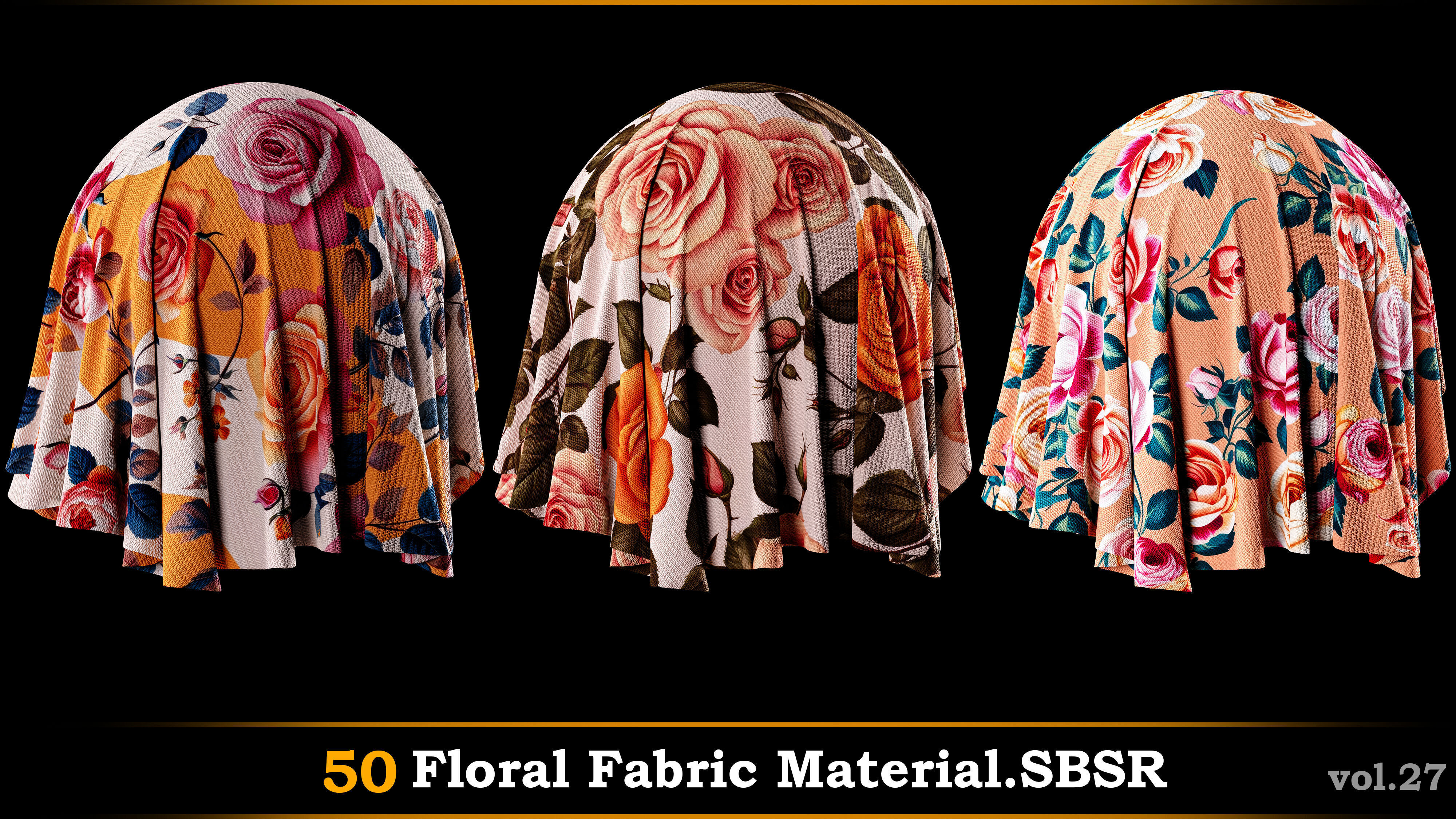 A pack of 50 Floral Fabric Material-SBSR Texture_1