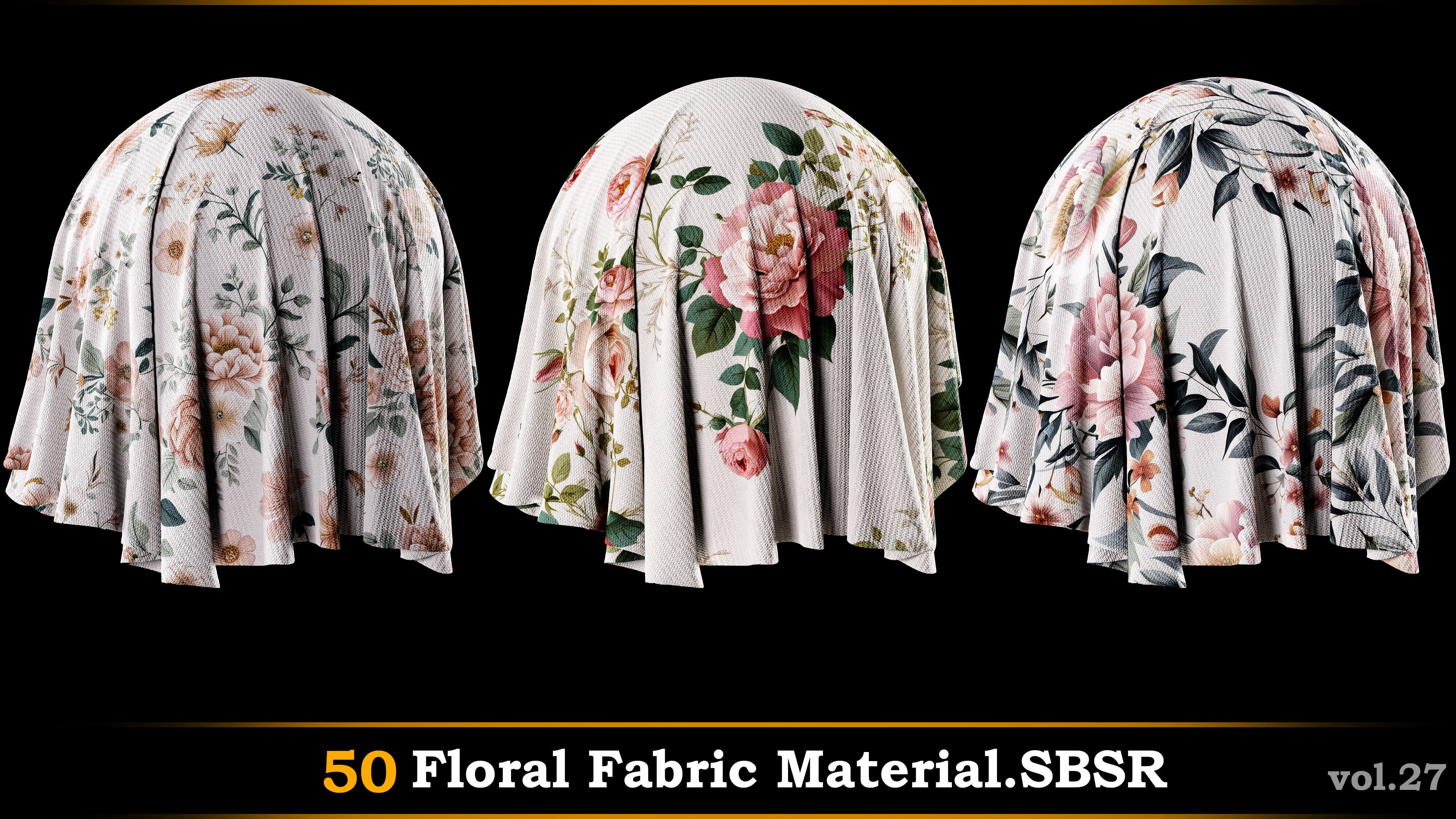A pack of 50 Floral Fabric Material-SBSR Texture_16
