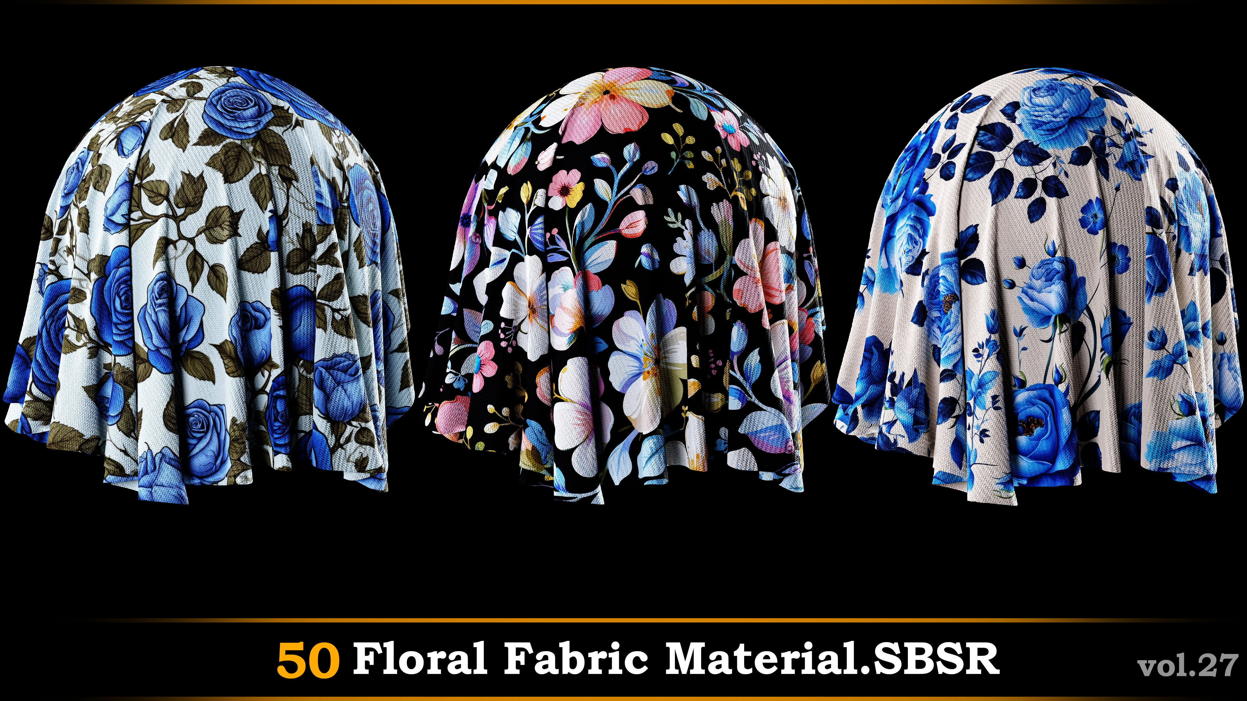 A pack of 50 Floral Fabric Material-SBSR Texture_10