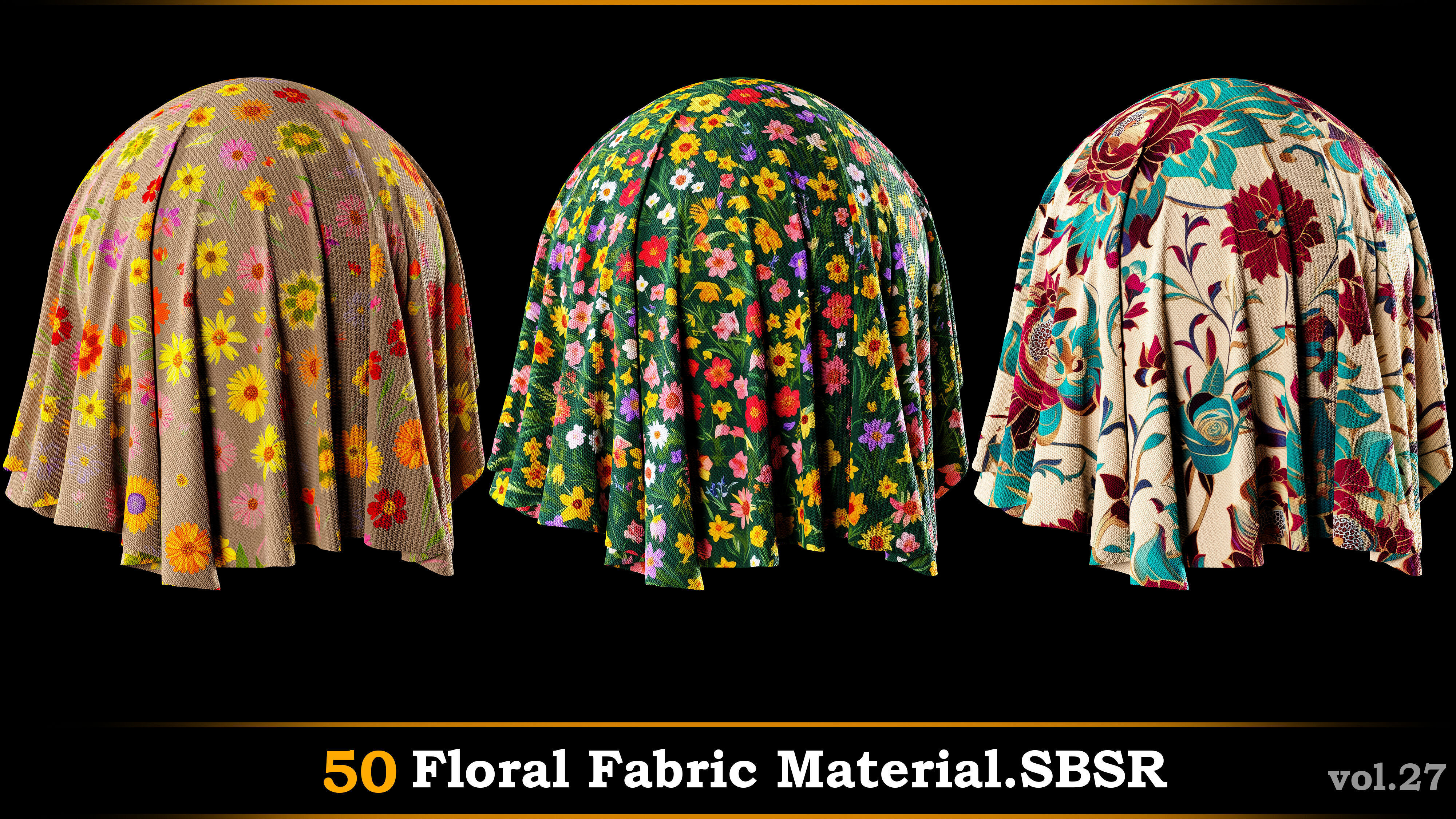 A pack of 50 Floral Fabric Material-SBSR Texture_12