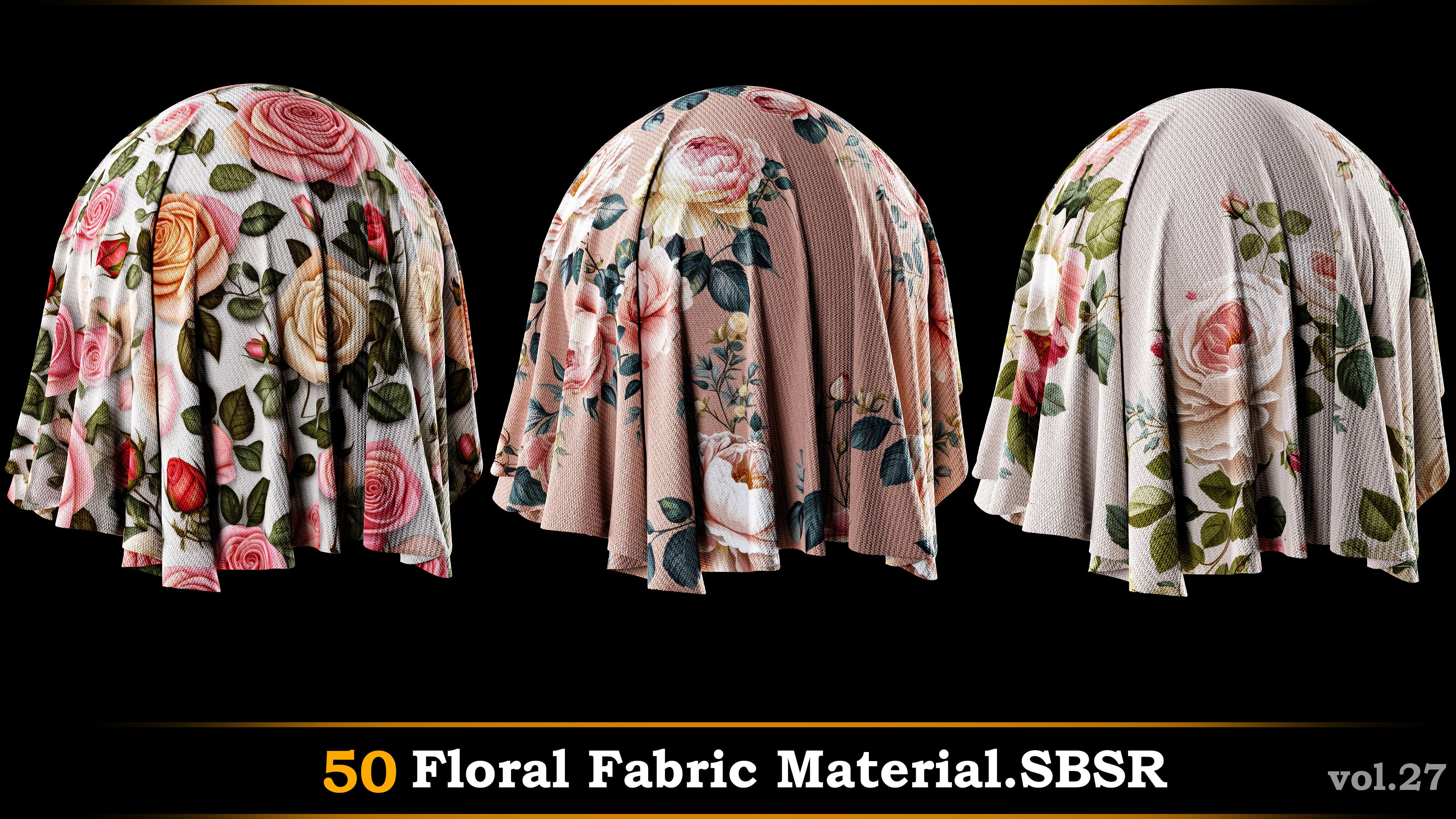 A pack of 50 Floral Fabric Material-SBSR Texture_2