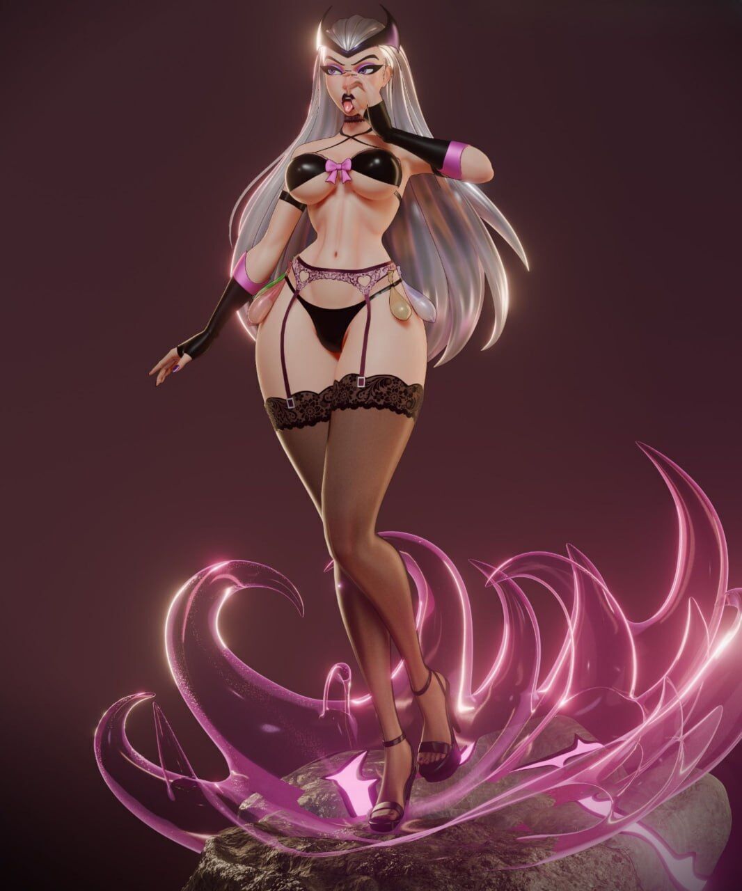 Charmcaster  Dark Sorceress NSFW Fan Art STL 3D print model_16