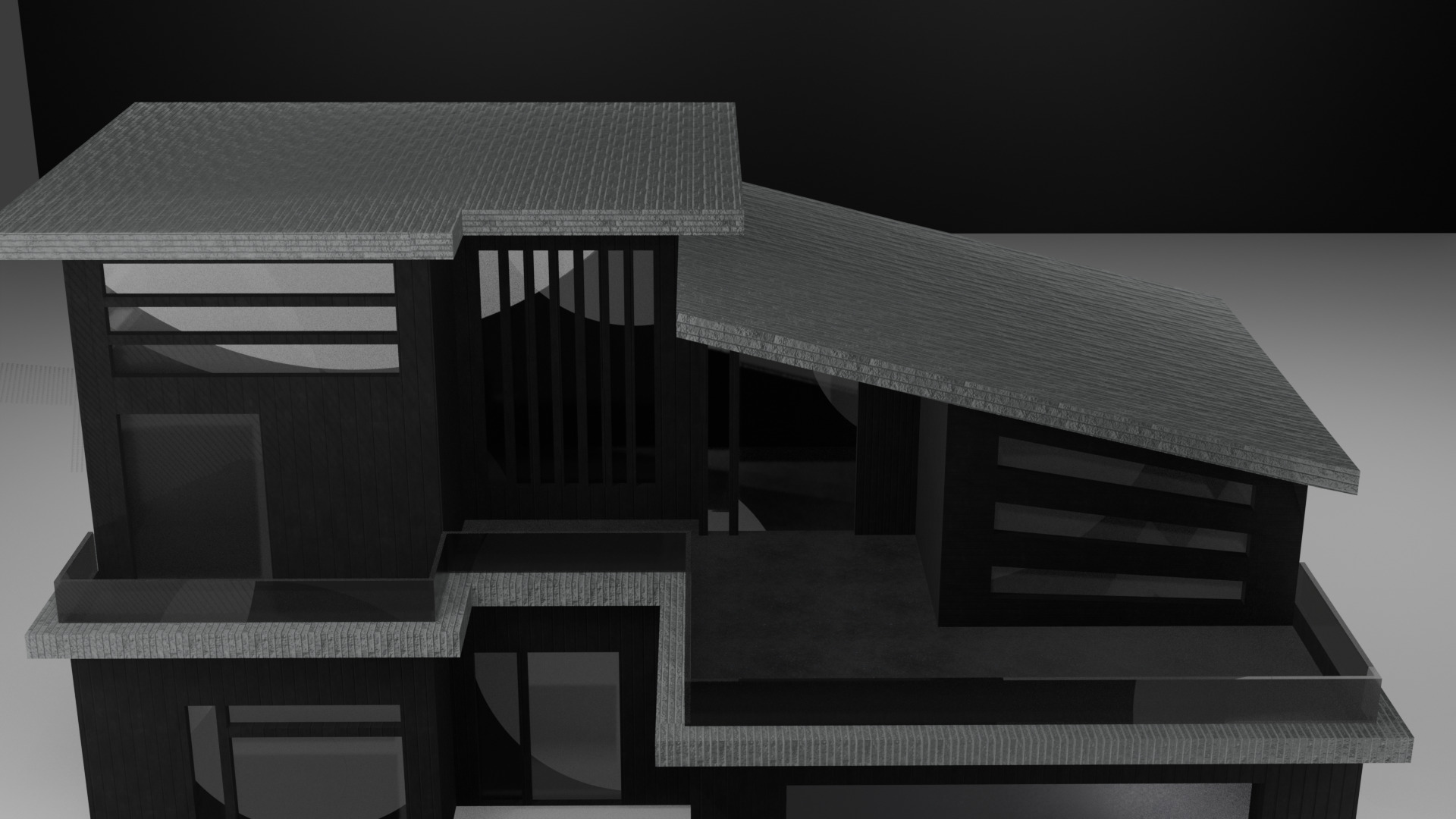 Modern Minimalist House - 3D Architectural Model Low-poly 3D model_1